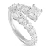Lb Exclusive 18k White Gold 2.6 Ct Diamond Square Bypass Ring Alr-18742 In Silver