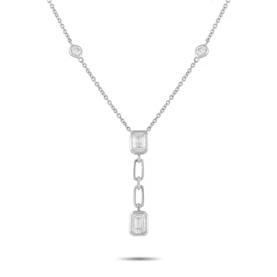 Lb Exclusive 18k White Gold 2.60ct Diamond Pendant Necklace Ank-19791 In Metallic