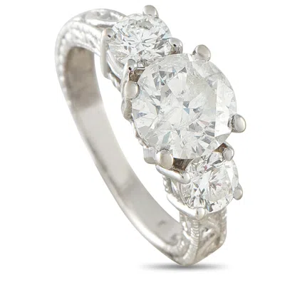 Lb Exclusive 18k White Gold 2.70ct Diamond Ring Mf39-051526 In Silver