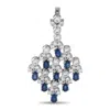 Lb Exclusive 18k White Gold 2.73 Ct Diamond And 11.50 Ct Sapphire Pendant Mf11-061325 In Metallic