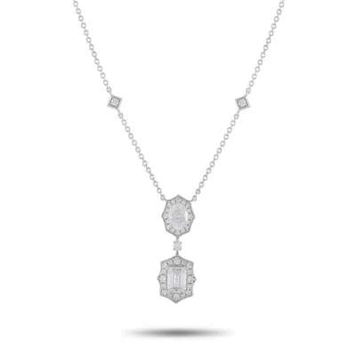 Lb Exclusive 18k White Gold 2.76ct Diamond Necklace Ank-20061 In Silver
