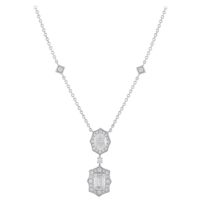Pre-owned Lb Exclusive 18k White Gold 2.76ct Diamond Necklace Ank-20061