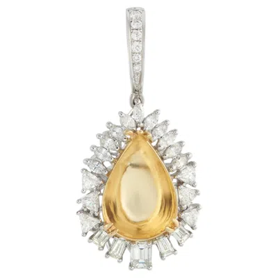 Pre-owned Lb Exclusive 18k White Gold 2.80ct Diamond Pendant Mf32-031726