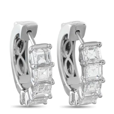 Lb Exclusive 18k White Gold 3.05ct Diamond Earrings Aer-16800-8 In Metallic