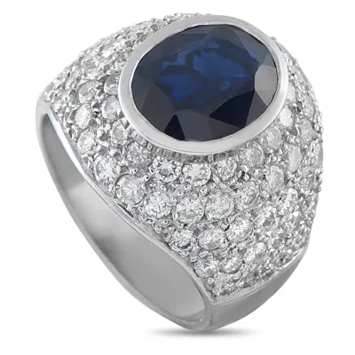 Lb Exclusive 18k White Gold 3.0ct Diamond And Sapphire Ring Mf37-050726 In Metallic