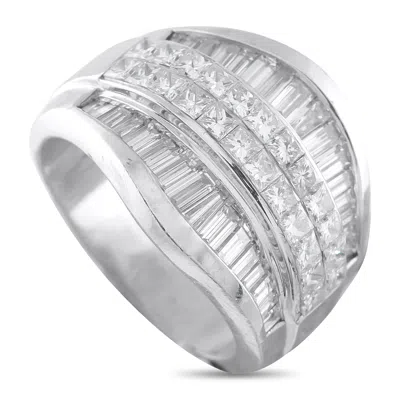 Lb Exclusive 18k White Gold 3.12 Ct Diamond Multi-row Wide-band Ring Mf01-012026
