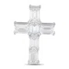 Lb Exclusive 18k White Gold 3.20 Ct Diamond Cross Pendant Mf41-090525 In Metallic