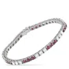 Lb Exclusive 18k White Gold 3.30ct Diamond And Ruby Bracelet Mf11-082025 In Metallic