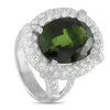 Lb Exclusive 18k White Gold 3.30ct Diamond And Tourmaline Ring Mf14-081925 In Green