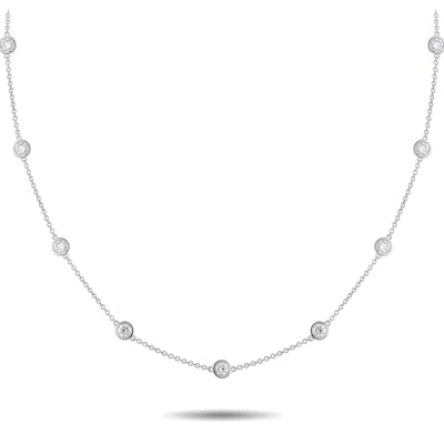 Lb Exclusive 18k White Gold 3.30ct Diamond Necklace Ank-19624-1 In Silver