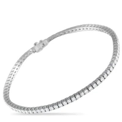 Lb Exclusive 18k White Gold 3.31ct Diamond Tennis Bracelet Mf07-072225