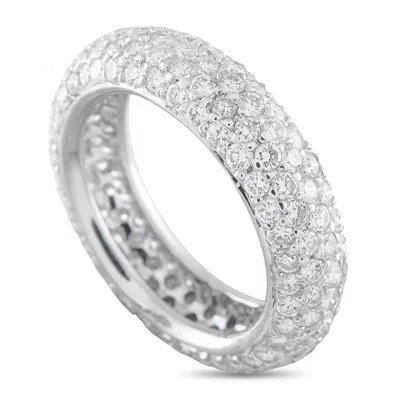 Lb Exclusive 18k White Gold 3.50 Ct Diamond Pave Eternity Ring Mf16-012026 In Silver
