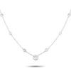 Lb Exclusive 18k White Gold 3.50ct Diamond Station Necklace Mf14-072925 In Metallic