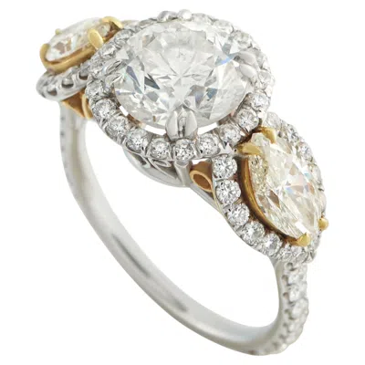 Pre-owned Lb Exclusive 18k White Gold 3.52ct Diamond Ring Mf16-051826