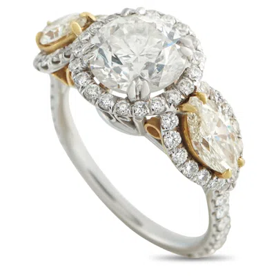 Lb Exclusive 18k White Gold 3.52ct Diamond Ring Mf16-051826 In Orange