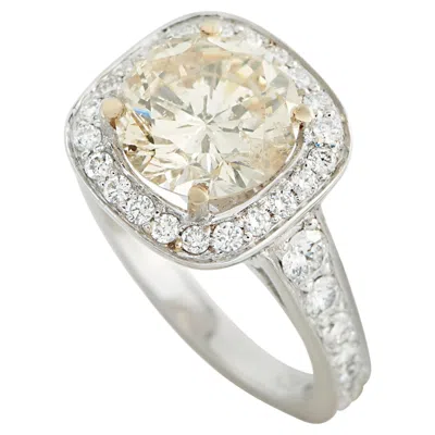 Pre-owned Lb Exclusive 18k White Gold 3.52ct Diamond Ring Mf17-051826
