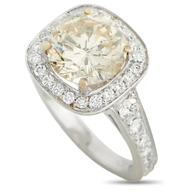 Lb Exclusive 18k White Gold 3.52ct Diamond Ring Mf17-051826 In Metallic