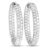 LB EXCLUSIVE LB EXCLUSIVE 18K WHITE GOLD 3.55CT DIAMOND INSIDE OUT HOOP EARRINGS