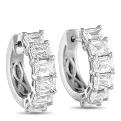 Lb Exclusive 18k White Gold 3.85ct Diamond Earrings Aer-18111-1 In Metallic