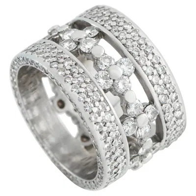 Pre-owned Lb Exclusive 18k White Gold 4.33ct Diamond Eternity Band Ring Mf13-051826