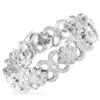 Lb Exclusive 18k White Gold 4.50 Ct Diamond Flower Link Bracelet Mf03-070825 In White