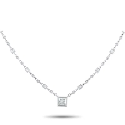 Lb Exclusive 18k White Gold 4.53 Ct Diamond Necklace Mf17-080625 In Silver