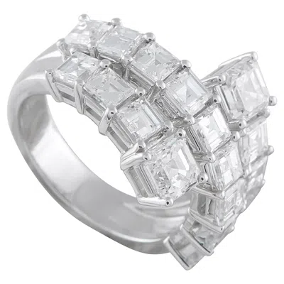 Pre-owned Lb Exclusive 18k White Gold 4.88ct Diamond Ring Alr-19059-1