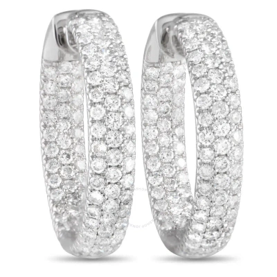 Lb Exclusive 18k White Gold 5.30ct Diamond Inside Out Hoop Earrings In Multi-color