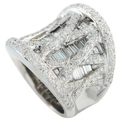 Pre-owned Lb Exclusive 18k White Gold 5.0ct Diamond Ring Mf15-122325