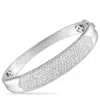 Lb Exclusive 18k White Gold 5.82ct Diamond Bangle Bracelet Mf12-082025 In Metallic