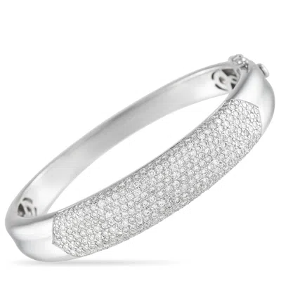 Lb Exclusive 18k White Gold 5.82ct Diamond Bangle Bracelet Mf12-082025