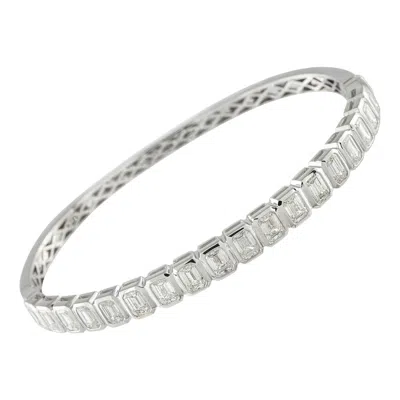 Pre-owned Lb Exclusive 18k White Gold 5.90ct Diamond Bracelet