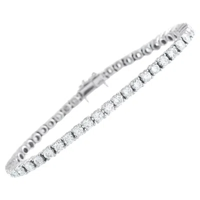 Pre-owned Lb Exclusive 18k White Gold 6.35ct Diamond Tennis Bracelet Mf17-020426