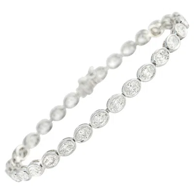 Pre-owned Lb Exclusive 18k White Gold 7.25ct Diamond Bracelet Alb-18558-2