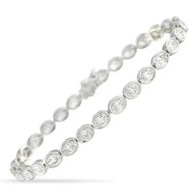 Lb Exclusive 18k White Gold 7.25ct Diamond Bracelet Alb-18558-2 In Metallic