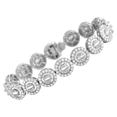 Pre-owned Lb Exclusive 18k White Gold 7.30ct Diamond Bracelet