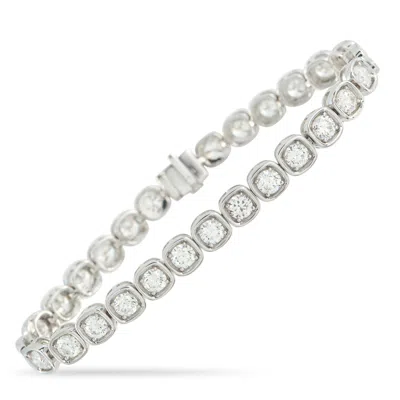 Lb Exclusive 18k White Gold 8.0ct Diamond Bracelet Alb-20136-2 In Silver