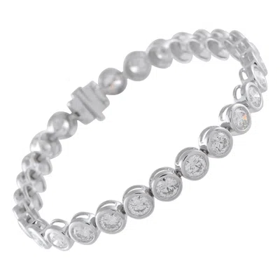 Pre-owned Lb Exclusive 18k White Gold 9.0ct Diamond Bracelet Alb19674-1