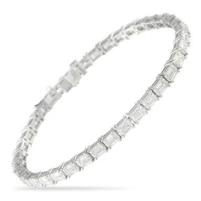 Lb Exclusive 18k White Gold 9.40ct Diamond Line Bracelet Alb-18136-3 In Silver