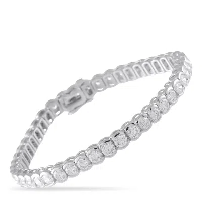 Lb Exclusive 18k White Gold 9.50ct Diamond Tennis Bracelet Mf03-060526 In Silver