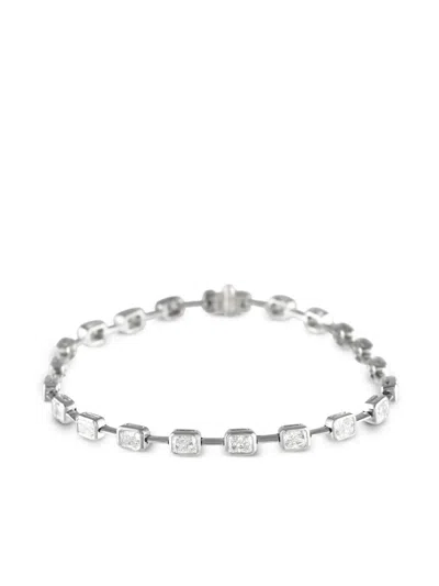Pre-owned Lb Exclusive 18k White Gold Diamond Bracelet In Silver