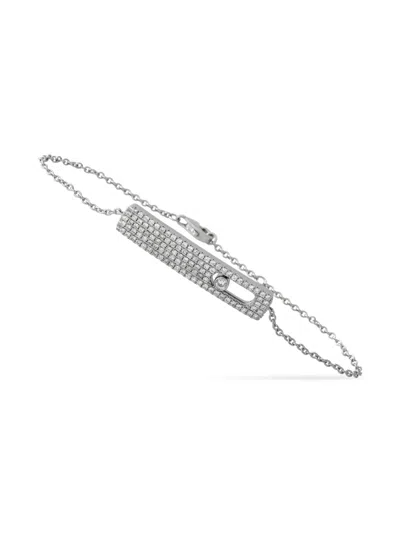 Pre-owned Lb Exclusive 18k White Gold Diamond Bracelet In Silver