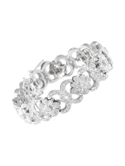 Pre-owned Lb Exclusive 18k White Gold Diamond Bracelet In Silver