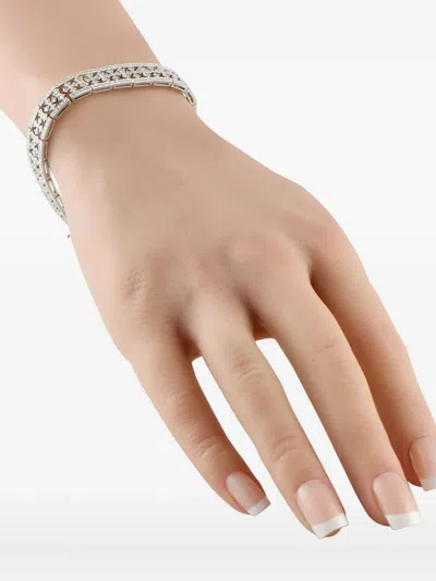 Pre-owned Lb Exclusive 18k White Gold Diamond Bracelet In Silver