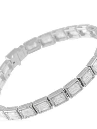 Pre-owned Lb Exclusive 18k White Gold Diamond Bracelet In Silver