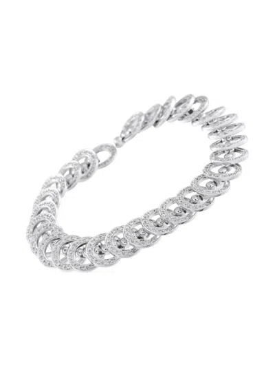 Pre-owned Lb Exclusive 18k White Gold Diamond Chain Bracelet