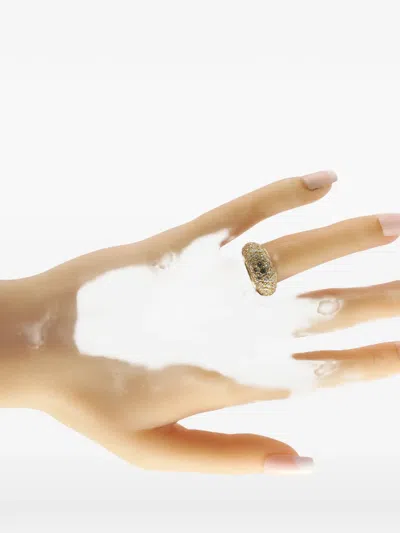 Pre-owned Lb Exclusive 18k White Gold Diamond Dome Ring In Silver