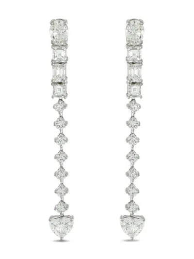 Pre-owned Lb Exclusive 18k White Gold Diamond Earrings In Silver