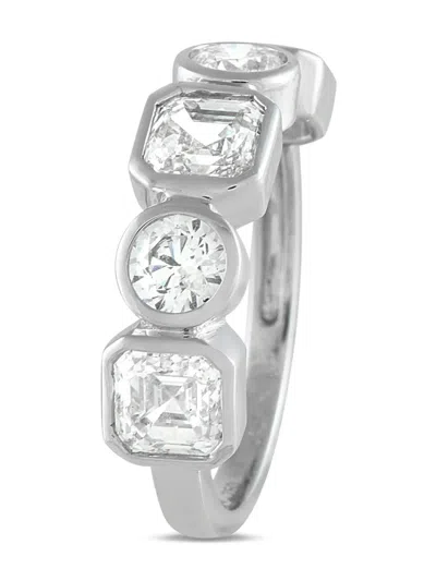 Pre-owned Lb Exclusive 18k White Gold Diamond Ring In Silver