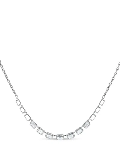 Pre-owned Lb Exclusive 18k White Gold Diamond Necklace In Silver